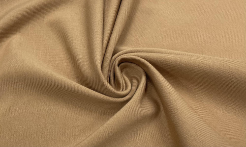  Ткань Кулирная гладь г/к с/л, 240гр.кв.м, 92% Хб + 8% лайкра, пенье, цв. Св.корица  ТриКатушки