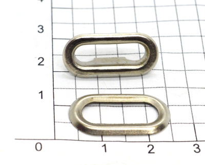  Люверс овальный 15 мм (сталь)(уп.10 шт.) цв. Никель "Proknopka"  ТриКатушки