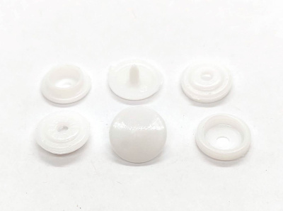  Кнопка пластиковая трикотажная 12,5 х 10 мм, цв. белый (уп.1000 шт)F  ТриКатушки