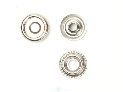  Кнопка №61 15 мм НЕРЖ (3 части) цв. Никель (720 шт)  ТриКатушки