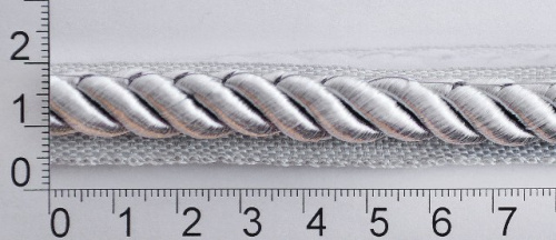  0371-6078 Кант витой 25мм (упаковка 50 метров) серебро  ТриКатушки