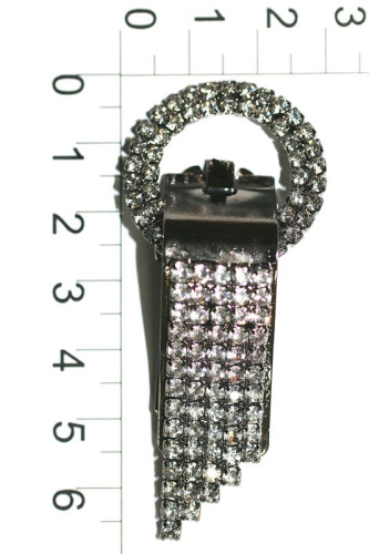  3100 черный никель Клипса со стразами  ТриКатушки