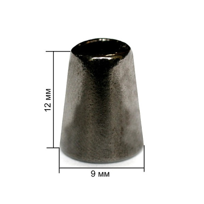  16640К черный никель концевик металл h=12мм (упаковка 500 штук)  ТриКатушки