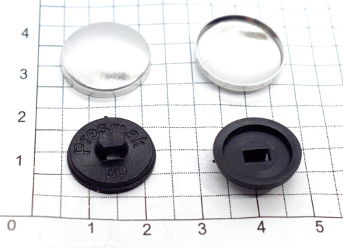  Заготовки для обтяжки пуговиц №30-19 мм черные(уп.20шт) "Proknopka"  ТриКатушки