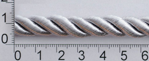  0371-6208 Шнур декоративный 10мм (намотка 50 метров) серебро  ТриКатушки