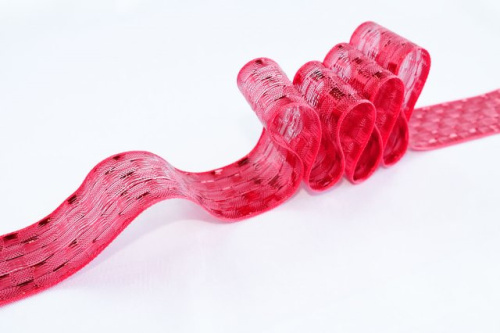  Лента для подарков "Радуга-25" арт.С3559Г17/10 ширина 25мм (упаковка 25 метров) цв.красный  ТриКатушки