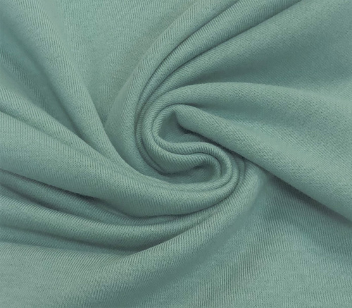  Ткань Футер 3-х нитка г/к петельный 320гр.кв.м, 80% Хб + 20% ПЭ, пенье, цв. Холодная мята IS  ТриКатушки