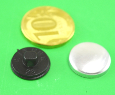  Заготовка для обтяжки пуговиц №28 (18мм) пластик цв. черный (уп 500шт)  ТриКатушки