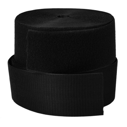  Лента-контакт (липучка велкро) пришивная 100мм  цв. Черный ,1 метр  ТриКатушки