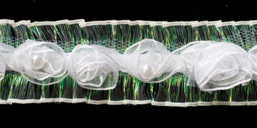  0626-2150 белый Тесьма, ширина 30мм (намотка 15 ярдов = 13,7 метра)  ТриКатушки