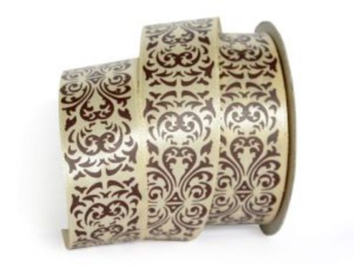  UT019-25-3006-139 Лента атласная с рисунком 25мм (рулон 20 ярдов = 18 метров)  ТриКатушки