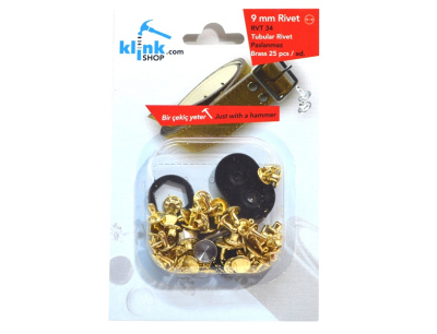  Хольнитены двухсторонние в блистере НЕРЖ. №34 9мм цв. Золото (уп.25 компл.) + Ручной установщик  ТриКатушки