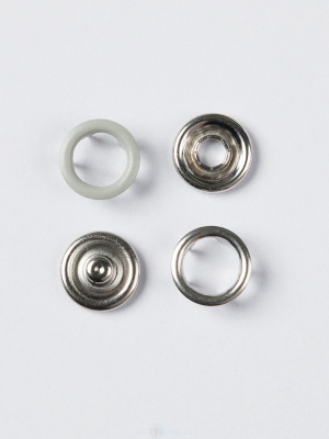  Кнопка рубашечная (кольцо) 9,5 мм - эмаль 521/1440 шт., цв. св.серый TALS  ТриКатушки