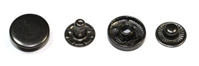  Кнопка VT-2 (10 мм) Альфа НЕРЖ цв. Черный Никель  (уп 1440шт) STRONG  ТриКатушки