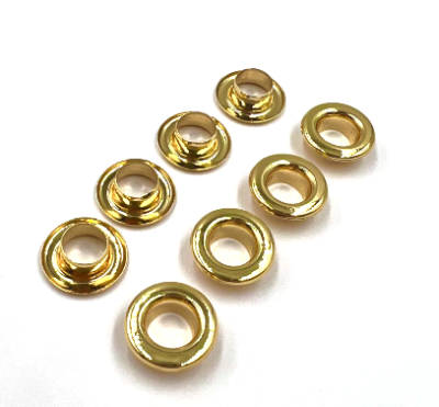  Люверсы нерж. LUX в блистере с пластиковым кольцом №4 (6 мм) Золото (уп 50 шт) "Proknopka"  ТриКатушки