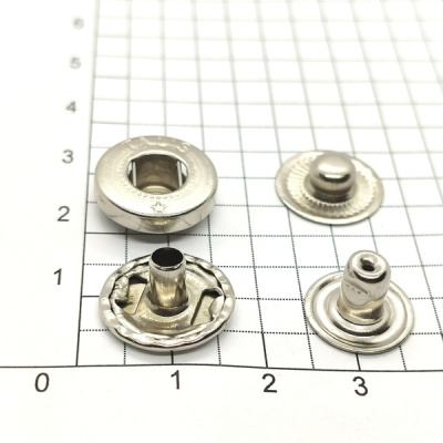  Кнопка 15мм Альфа сталь цв.Никель (уп 720шт) Tals(Турция)  ТриКатушки