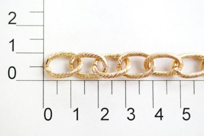  UX 005С цепь алюминий цв. 14К gold (упаковка 10 метров)  ТриКатушки