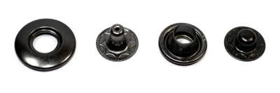  Кнопка металл (нерж), клямерная, D=16мм, цв.Черный Никель  (упаковка 500 штук)  ТриКатушки