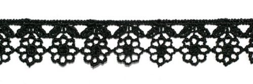  1113 черный Кружево вязанное 20мм (упаковка 15 ярдов = 13,7 метра)  ТриКатушки