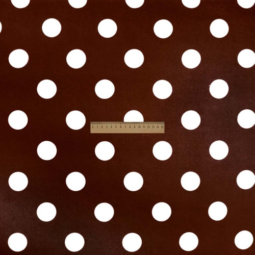  Ткань Кашибо горох 4,2см коричнеый/белый арт. 5053  ТриКатушки