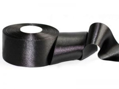 черный 25мм Лента атласная МН 2-Х СТОРОННЯЯ(рулон 36 ярдов = 32,9 метров)