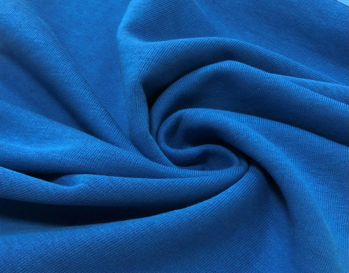  Ткань Футер 3-х нитка г/к петельный 320гр.кв.м, 80% Хб + 20% ПЭ, пенье, цв. Синий коралл IS  ТриКатушки