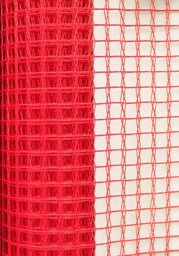  Сетка "крупная ячейка" однотонная в рулоне, ширина 50см, намотка 5 ярдов, цвет 09 красный  ТриКатушки