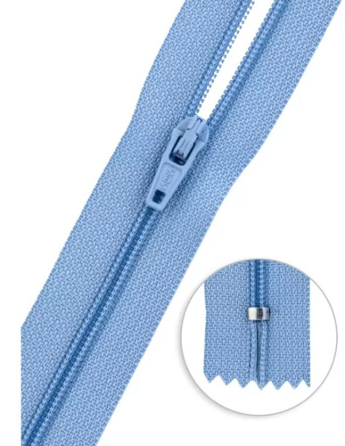  Молния спиральная(Витая) Т4 20 см №352 голубой, ( уп.100 шт.)  ТриКатушки