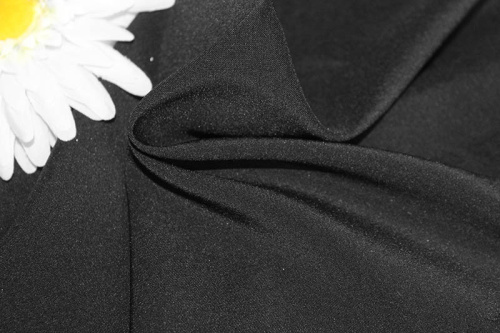  Ткань 2004 Блузочная ТиСи стрейч, цв. 999 черный  ТриКатушки