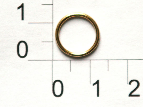  1000Н золото Кольцо металл d=10мм (упаковка 1000 штук)  ТриКатушки