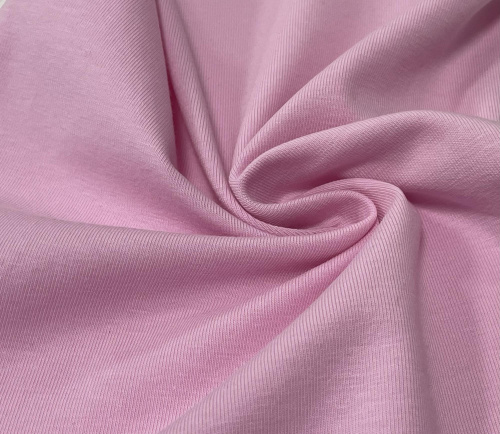  Ткань Кулирная гладь г/к с/л, 195гр.кв.м, 95% Хб + 5% лайкра, пенье, цв. Розовый  ТриКатушки