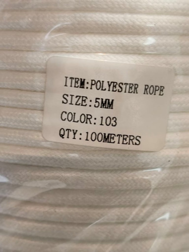  Шнур 6209-1140 круглый с наполнителем 5мм 100%ПЭ 5,0г/м (уп.100 м) цв.103 молочный   ТриКатушки