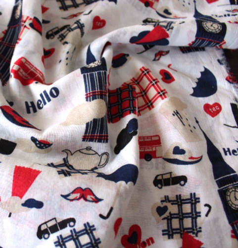  Ткань Поплин-жатка ПРИНТ арт. 2112 цв. 13  ТриКатушки