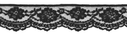  215 черный кружево-капрон 40мм (намотка 27,4 метров)  ТриКатушки