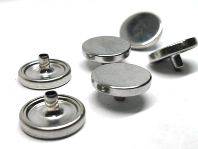  Шляпка плоская к кнопке 15 мм (Нержавеющие) цв.Никель (уп.10/100 шт)  ТриКатушки