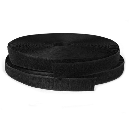  Лента-липучка велькро пришивная (липучка велкро) пришивная 25мм  цв. Черный ,1 метр  ТриКатушки