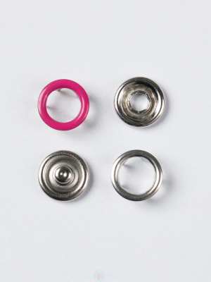  Кнопка рубашечная (кольцо) 9,5 мм - эмаль 144/1440 шт., цв. малина TALS  ТриКатушки