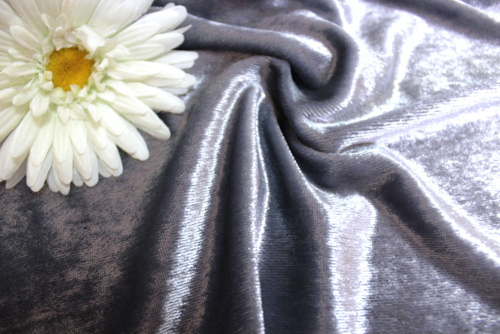  Ткань 3022 Бархат жидкий металл цв. 806  ТриКатушки