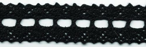  0094F черный кружево вязанное 25мм (намотка 20 ярдов = 18,3 метров)  ТриКатушки
