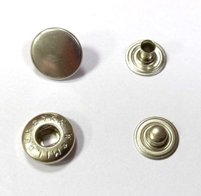  Кнопка Нержавеющая Альфа 13мм Цв. Никель(уп.1000шт),YKK  ТриКатушки