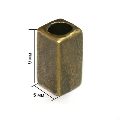  3852К антик концевик металл h=09мм (упаковка 500 штук)  ТриКатушки