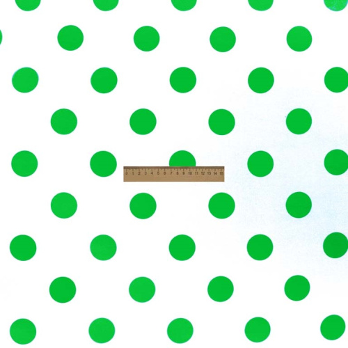  Ткань Кашибо горох 4,2см белый/зеленый арт. 5053  ТриКатушки