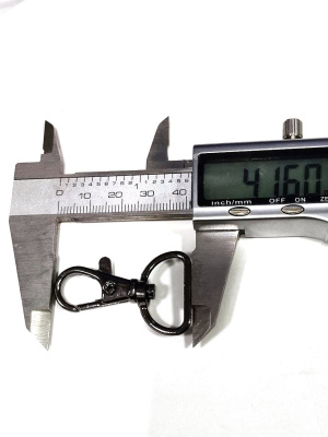  Карабин 20мм металл,поворотный цв.Черный Никель (фас.10/100/200 штук)  ТриКатушки