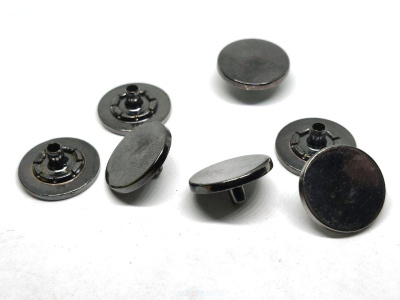  Шляпка плоская к кнопке литая 15 мм (Нержавеющие) цв.Черный Никель (уп.10/100 шт)  ТриКатушки