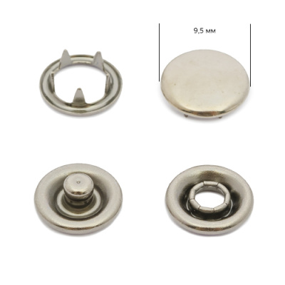  Кнопка рубашечная (закрытая) 9,5 мм цв. блэк Никель уп.1440шт.NewStar  ТриКатушки