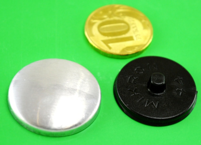  Заготовка для обтяжки пуговиц №44 (28мм) пластик цв. черный (уп 250шт)  ТриКатушки