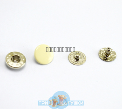  Розн.уп. Кнопка VT-2  (10 мм) Альфа сталь цв. Молочный 306 (уп. 50 шт)  ТриКатушки