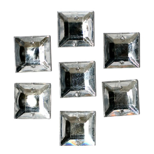  0036С 12*12мм прозрачный Стразы пришивные "Квадрат" (упаковка 1000 штук)  ТриКатушки