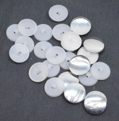  Заготовка для обтяжки пуговиц (уп.100шт) №36 (23мм) пластик цв. белый   ТриКатушки