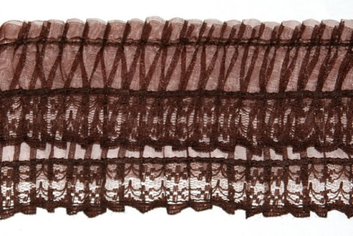  311 коричневый РЮШИ ширина 70мм (намотка 25 ярдов = 23 метра)  ТриКатушки